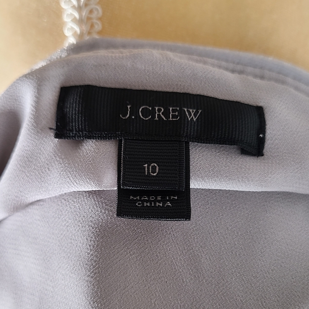 J. Crew Velvet Going Out Top Metallic Silver Size 10 - Picture 6 of 8